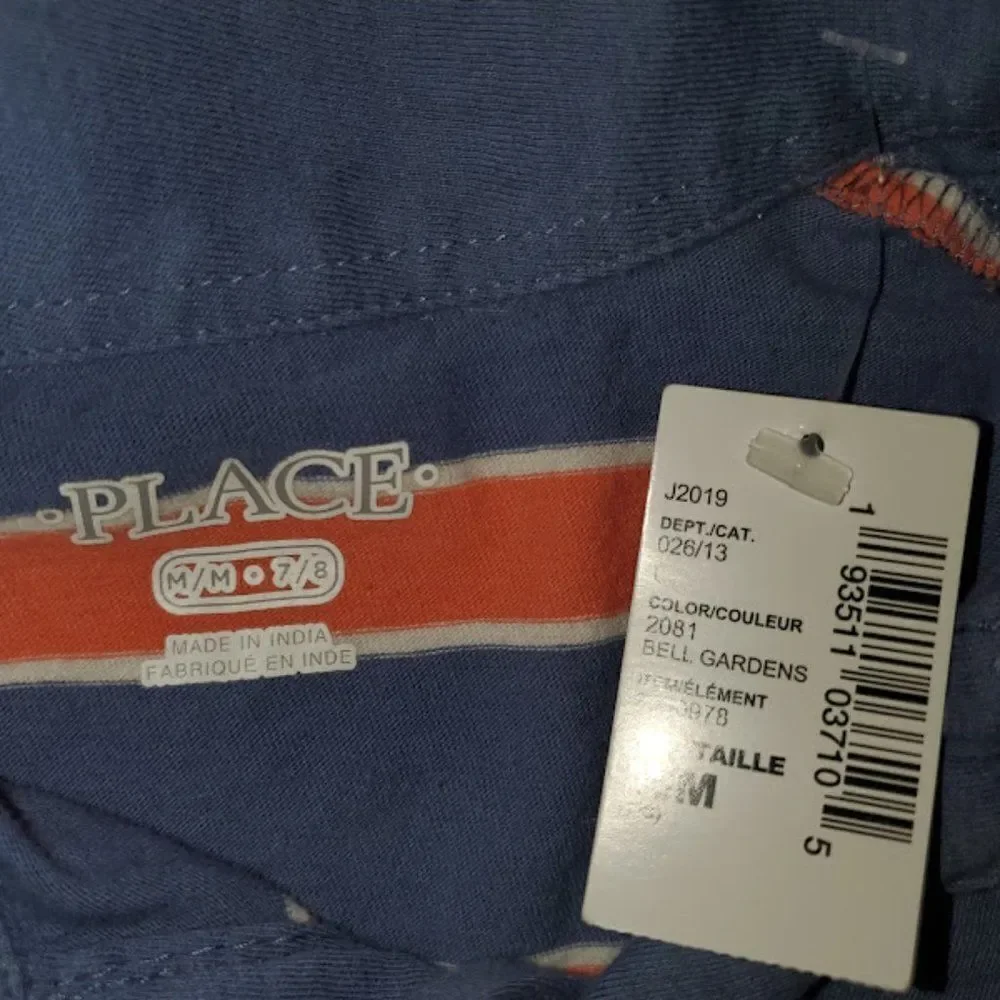 The Children's Place Boys' Short Sleeve Striped Polo T-Shirt Size Medium